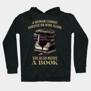 Book Reader Wine Lover Hoodie